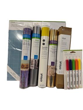 Cricut Bundle Mats Pens Premium Holographic Metallic Heat Transfer Removable